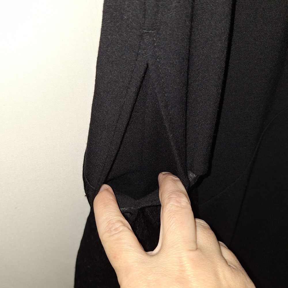 Whimsigoth Asymmetrical Hem LOGO Lounge L French Terry 3/4 Sleeve Dress Black - Picture 11 of 16